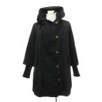 Jeanasis JEANASIS Mod's Coat длинный длина с капюшоном . Zip выше подкладка имеется F чёрный черный /YK3 женский 
