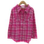 レディ Rady ネルシャツ カジュアルシャツ 長袖 スキッパーカラー チェック柄 S マルチカラー ピンク /YS36 レディース