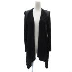 ショッピングzara ザラ ZARA ニットカーディガン ミドル丈 ショールカラー 前開き M 黒 ブラック /YS18 レディース