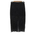 ショッピングzara ザラ ZARA タイトスカート マキシ丈 ロング丈 花柄 総レース スリット L 黒 ブラック /YS24 レディース