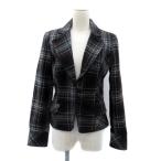 ショッピングzara ザラ ZARA trf テーラードジャケット シングル ショート丈 チェック柄 M マルチカラー 黒 ブラック /HO3 レディース