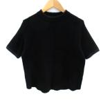 ショッピングzara ザラ ZARA ニット セーター 半袖 シャギー 切替 S 黒 ブラック /SM12 レディース
