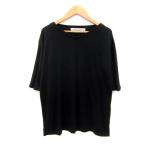ショッピング神戸 レタス 神戸レタス KOBE LETTUCE カットソー 五分袖 フレアスリーブ Vネック 無地 M 黒 ブラック /SY39 レディース