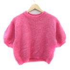 ショッピングzara ザラ ZARA ニット セーター 五分袖 クルーネック ウール混 S ピンク /SM14 レディース