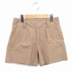  United Arrows UNITED ARROWS шорты Zip fly тонкий одноцветный простой 36 бежевый чай /TT46 женский 