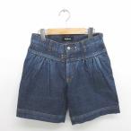  Zucca zucca брюки половина Short Denim woshu обработка Zip fly S темно-синий индиго /TT47 женский 
