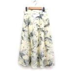 ジルバイジルスチュアート JILL by JILLSTUART フラワープリント タック フレアスカート ロング丈 M クリーム /FT49 レディース