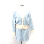  one after дыра The - Nice Claup выставить верх и низ кардиган вязаный юбка-трапеция Mini проверка F голубой свет бежевый 