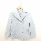  Dress Terior DRESSTERIOR пальто внешний выполненный в строгом стиле двойной кнопка Short хлопок длинный рукав 36 синий голубой /TT32 женский 