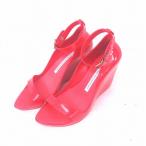 【中古】メリッサ melissa サンダル ウェッジソール ストラップ 厚底 無地 6 赤 レッド /TT5 レディース 【ベクトル 古着】