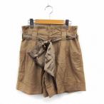 A.Te- чай брюки шорты высокий талия лента карман 38 Brown /ST48 женский 
