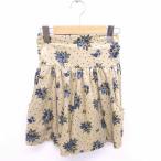  Shoop Lee пятно laSupreme.La.La. Supreme LaLa брюки юбка-брюки Short цветочный принт велюр M светло-коричневый синий бежевый голубой /TT12