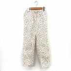  No-brand брюки цветочный принт талия резина длинный карман M белый /ST40 женский 