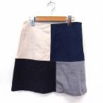 ショッピング神戸 レタス 神戸レタス スカート 台形 ミニ 配色 シンプル サイドジップ M ネイビー /ST36 レディース