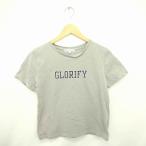 グローバルワーク GLOBAL WORK Tシャツ カットソー  丸首 英字 綿 コットン 半袖 M グレー 灰 /TT8 レディース