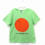 B.ROOM 子供服 Tシャツ カットソー オレンジ プリント 丸首 半袖 コットン 綿 130 グリーン 緑 /FT48 キッズ