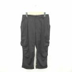 Fullheart брюки cargo Zip fly roll выше одноцветный простой тонкий 64 чёрный черный /TT15 женский 