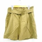  Zara u- man ZARA WOMAN брюки низ половина ремень одноцветный простой колено длина лен linenL хаки темно-зеленый /MT21 женский 