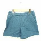  Nano Universe nano universe ODORANTES брюки Short тонкий Zip fly хлопок хлопок лен linen.36 синий голубой /TT1