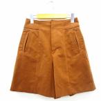 1/2 Un-Demi юбка-брюки брюки одноцветный простой колено длина 36 Brown чай /MT52 женский 