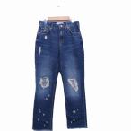  Zara ZARA Denim джинсы woshu обработка повреждение обработка 24 индиго голубой /KT25 женский 