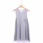  Ungrid UNGRID One-piece колени внизу длина flair порез ... нет безрукавка F серый /TT12 женский 