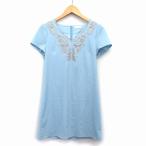  Cherry Anne Cherry Ann One-piece Mini V шея короткий рукав вышивка цветочный принт бисер оборудование орнамент оборка S голубой синий /HT11 женский 