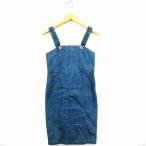  Urban Research Sunny этикетка сарафан One-piece Denim колени внизу длина woshu обработка безрукавка 36 синий blue /TT18