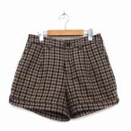 shukaShuca брюки Short gya The - проверка M Brown чай /KT26 женский 