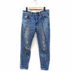  Sly SLY JEANS повреждение Denim джинсы узкие брюки 24 синий blue /FT5 женский 
