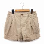  Lepice Lee l'epicerie брюки Short Wide Low ru выше tuck шерсть . Zip fly Mix 38 светло-коричневый чай /NT7