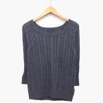 アメリカンイーグルアウトフィッターズ American Eagle Outfitters ニット セーター 長袖 丸首 ケーブル編み S/P 灰 /HT10 レディース