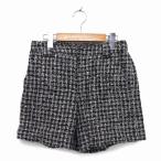  Beams Heart BEAMS HEART брюки Short широкий твид шерсть . ламе . Zip fly 1 чёрный черный /NT4 женский 