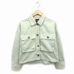 ショッピングzara ザラ ZARA ジャケット アウター デニム コットン 綿 ワイド ドロップショルダー M ライトグリーン /NT19 レディース