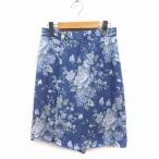  J Press J.PRESS цветочный принт LAP юбка-брюки брюки колено длина лен .9 sax /FT43 женский 