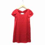  Strawberry Fields STRAWBERRY-FIELDS One-piece flair колено длина лента .. чувство tuck одноцветный короткий рукав красный красный /NT14 женский 