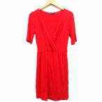 sineka non Sinequanone One-piece flair длинный одноцветный простой . минут рукав V шея передний Cross gya The - красный красный /HT7 женский 