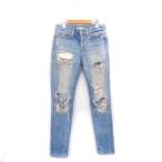  Moussy moussy Denim джинсы повреждение обработка woshu обработка 24 голубой бледно-голубой /KT17 женский 