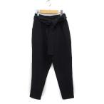 mi-aMIIA конические брюки одноцветный простой лента F черный чёрный /FT12 женский 