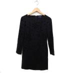  Rope ROPE цветочный принт One-piece длинный рукав колено длина flocky обработка рукав .. чувство 9 черный чёрный /FT6 женский 