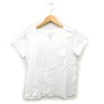 オペークドットクリップ OPAQUE.CLIP カットソー Tシャツ ボートネック コットン 綿 透け感 半袖 L 白 ホワイト /NT14 レディース