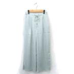  Ozoc OZOC высокий талия брюки распорка длинный Zip fly тонкий поясница шнур 38 mint green /TT15 женский 