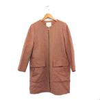  Alpha e-αA no color пальто средний длина шерсть простой 38 Brown чай /KT4 женский 
