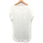 lati Anne sdosiseradiance de SYHSE туника футболка Британия знак оборка порез ... нет раунд Hem короткий рукав V шея M белый /HT8 женский 
