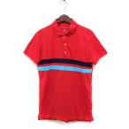 ショッピングアメリカンイーグル アメリカンイーグル AMERICAN EAGLE 半袖 ポロシャツ ロゴマーク刺繍 ライン XS レッド 赤 /FT13 メンズ
