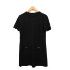ザラ ZARA ワンピース 半袖 ミニ シンプル S ブラック 黒 /KT22 レディース
