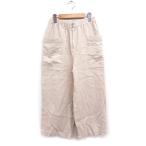  Adam et Rope Adam et Rope'linen широкий брюки одноцветный кольцо Zip свободно F бежевый /FT8 женский 