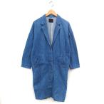  Kei Be efKBF Urban Research Denim Пальто Честерфилд длинный springs разрез хлопок хлопок свободно Drop плечо 