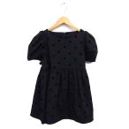 フィット モア Fit more ブラウス 水玉 ペプラム ギャザー ハートシェイプドネック 半袖 F 黒 ブラック /NT13 レディース