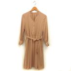 N.Natural Beauty Basic N.ナチュラルビューティーベーシック スキッパーカラー ワンピース フレア ロング リボン タック 無地 長袖 M